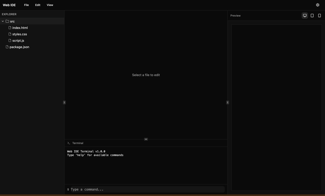 Web IDE / Online Code Editor preview