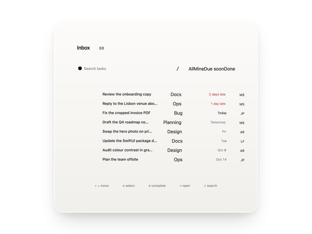 Task Inbox preview