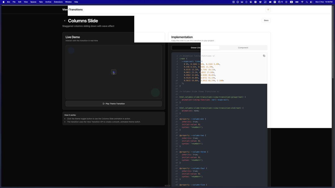 Columns Slide Theme Transition preview