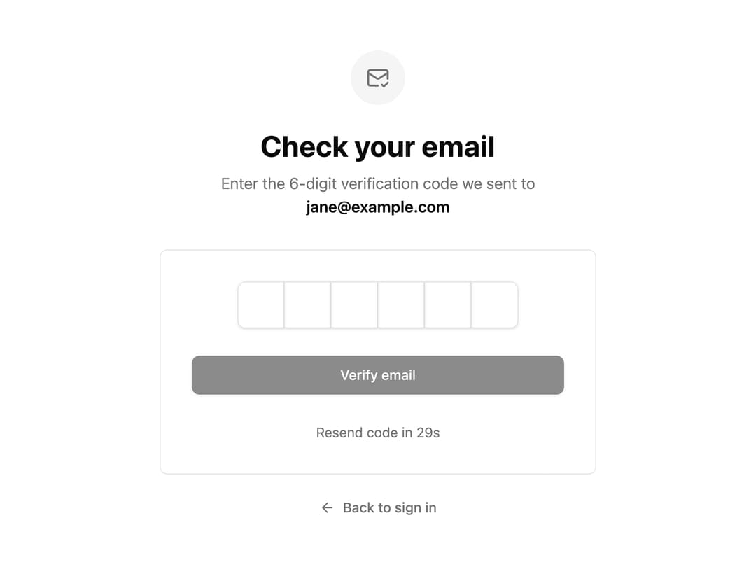 Email Verification Code preview