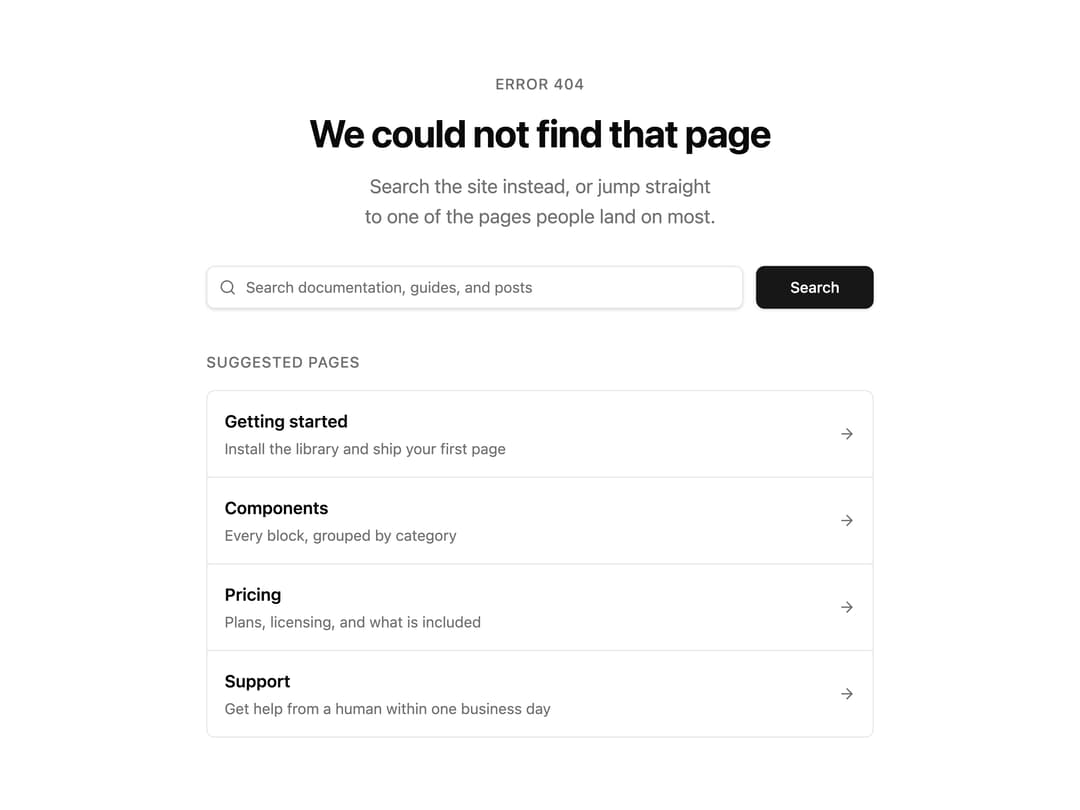 404 Search Page preview