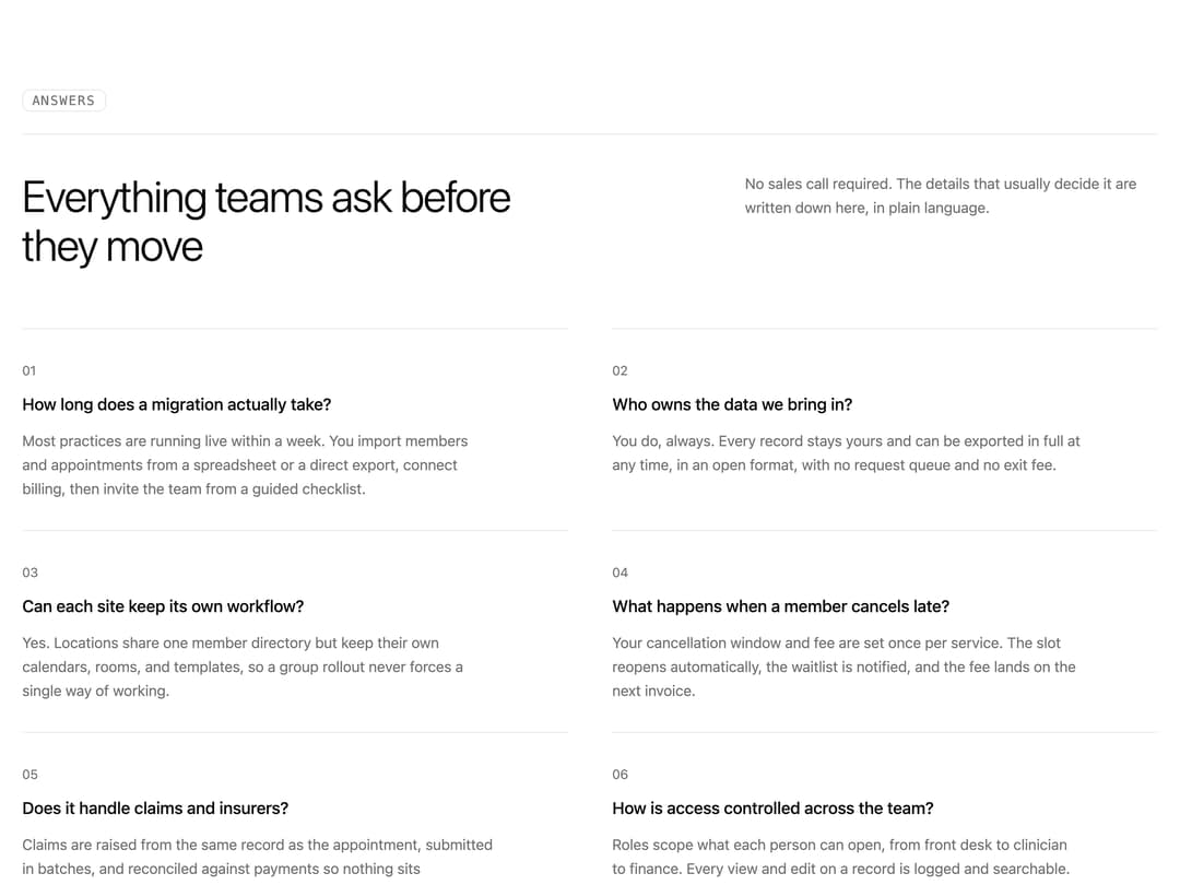 Two Column Answer Grid FAQ preview