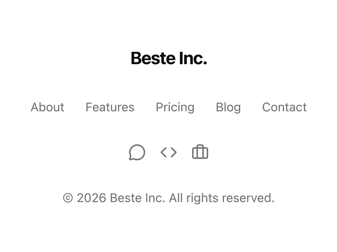 Centered Social Footer preview