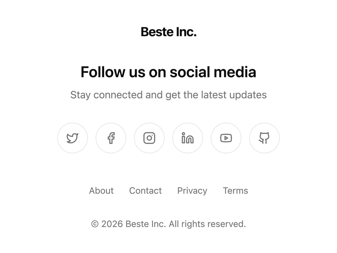Social Media Showcase Footer preview