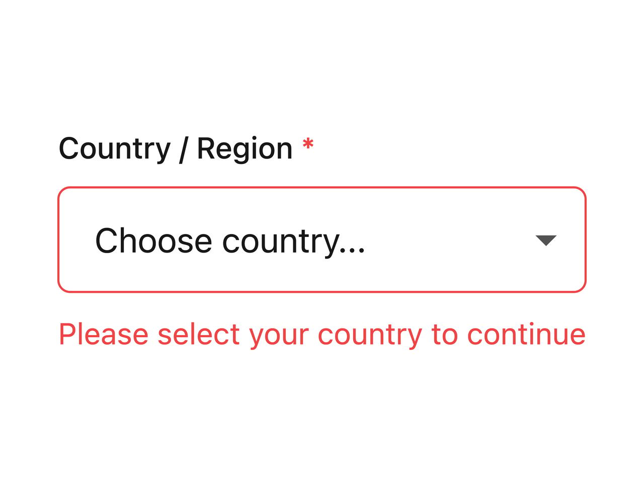Select with validation error preview