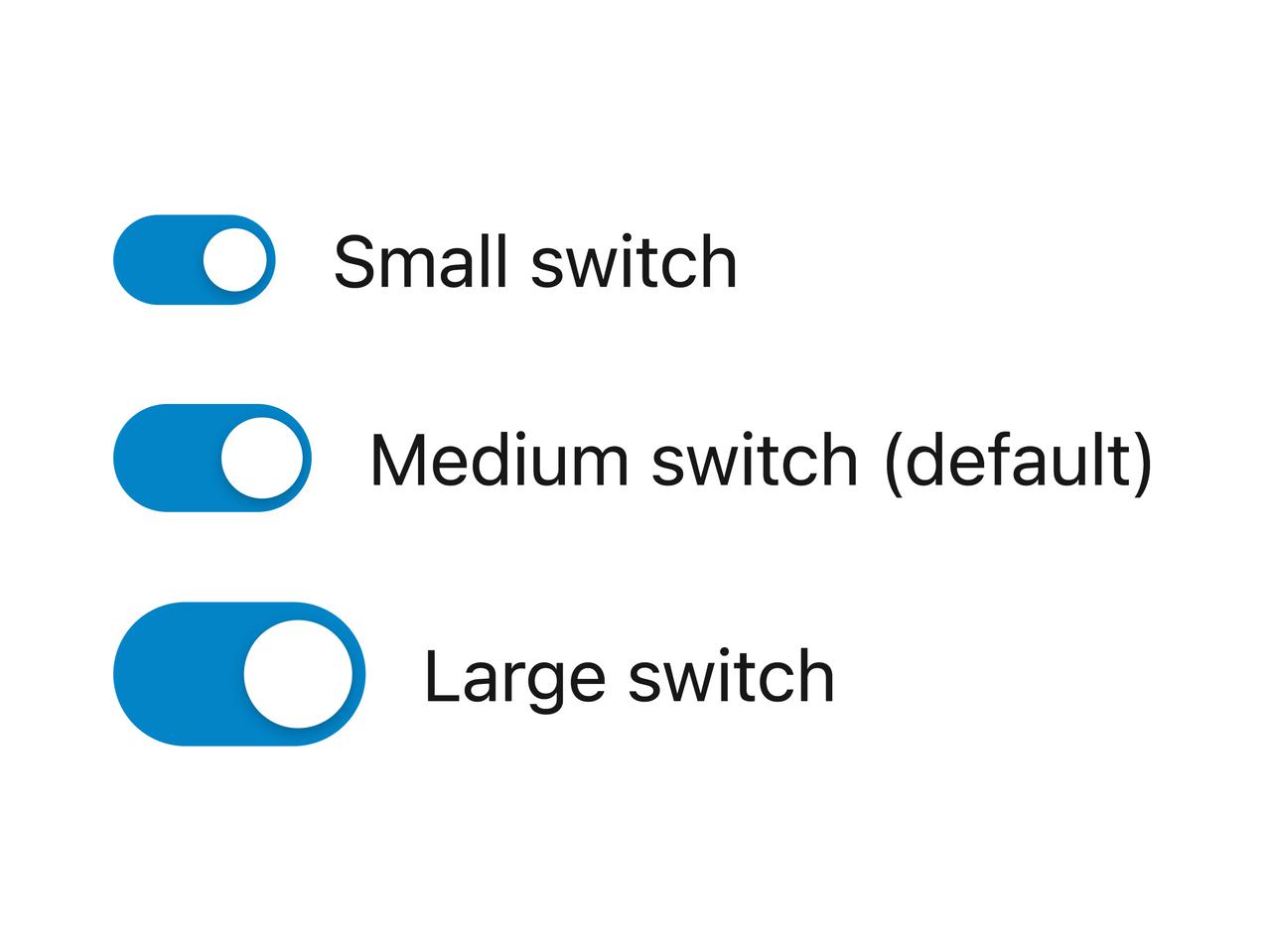Switch sizes preview