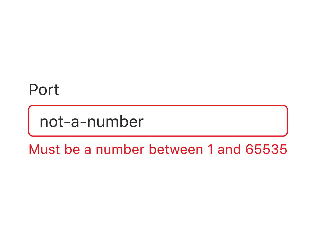 Input with validation error preview