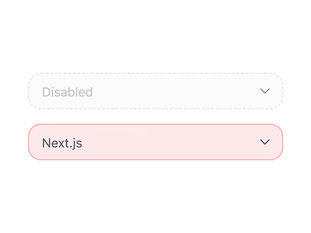 Disabled and error state combobox preview