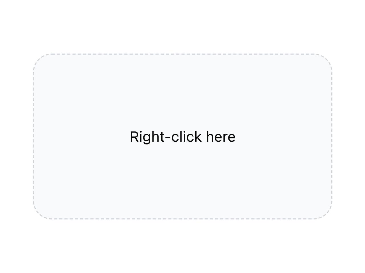 Basic context menu with icons and shortcuts preview