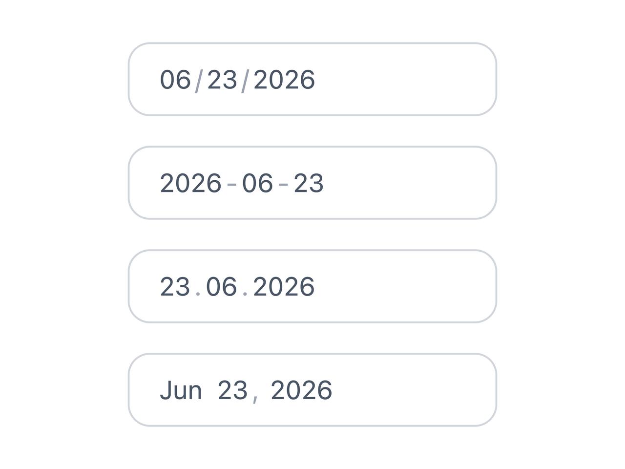 Date Field Custom Formats preview