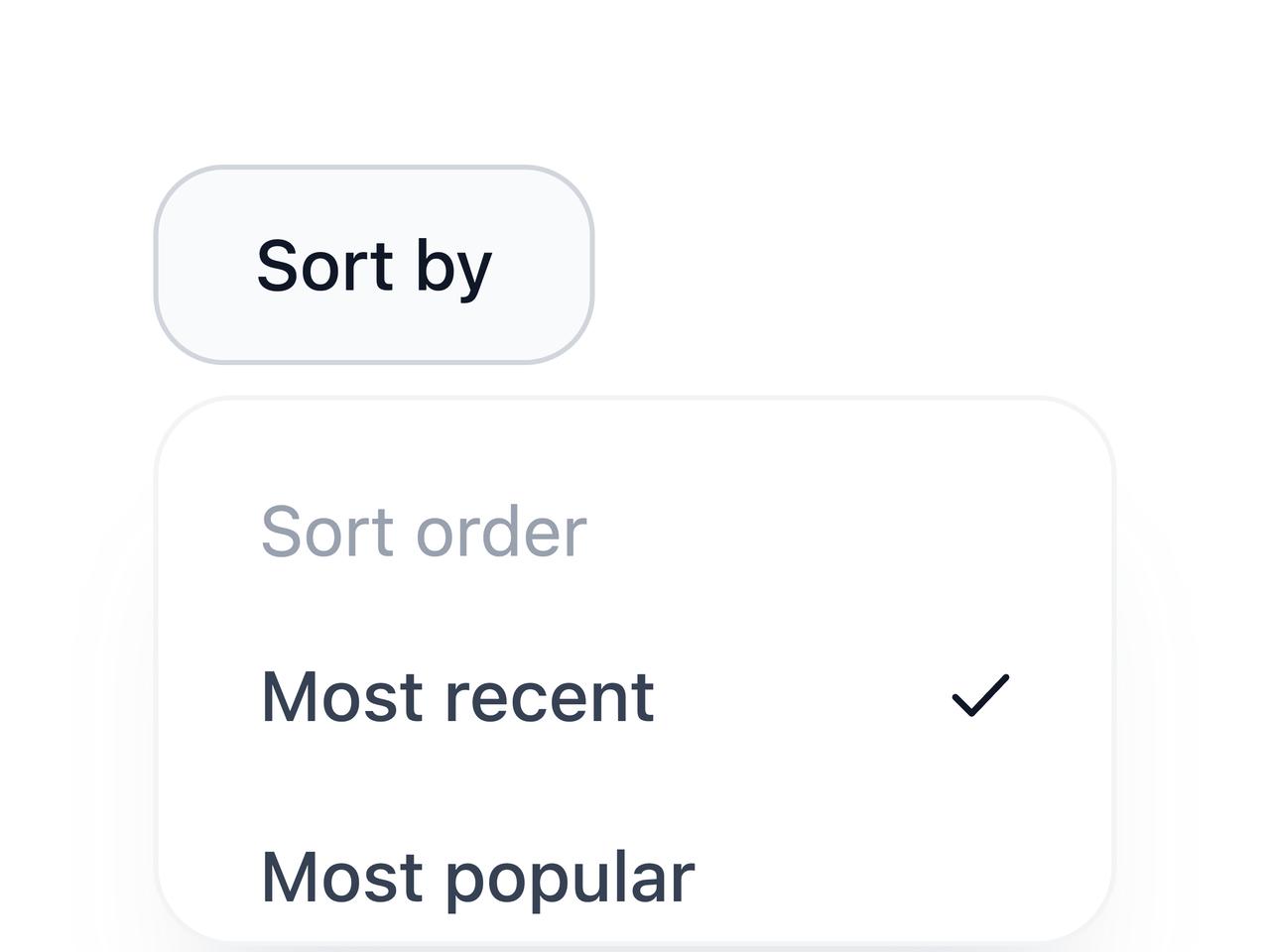 Sort Order Radio Menu preview