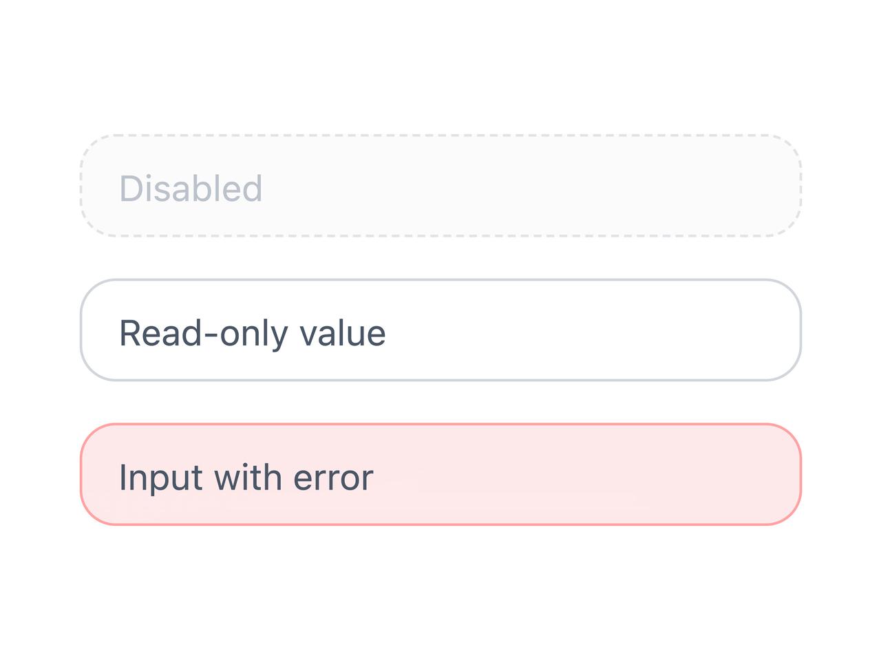 Disabled, Read-only and Error States preview