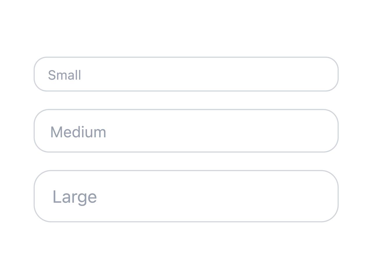 Input Sizes preview