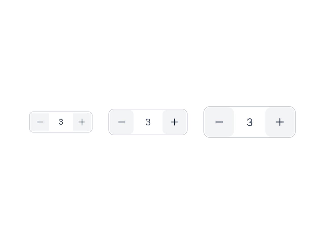 Small, medium and large sizes preview