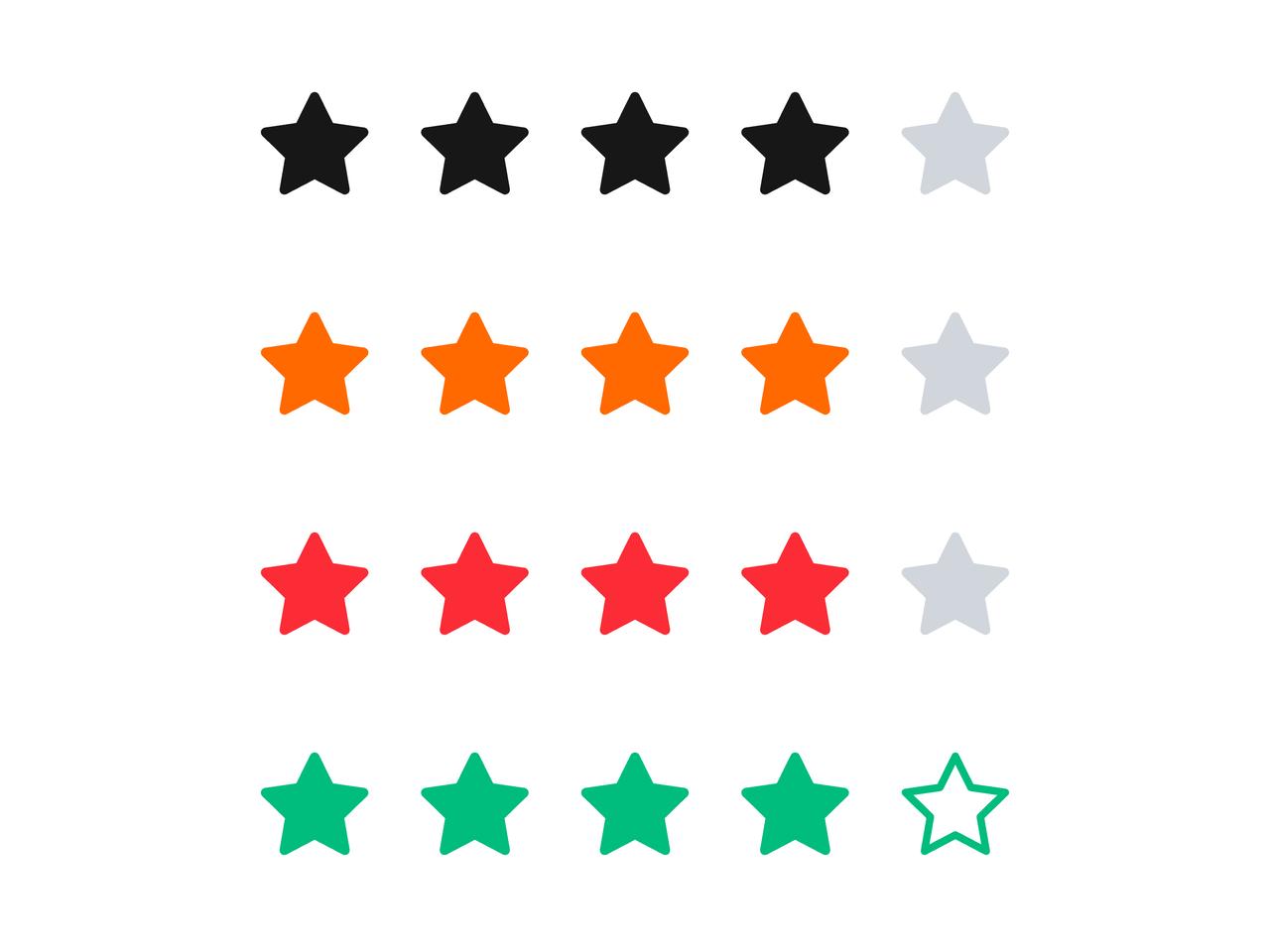Colored rating accents preview
