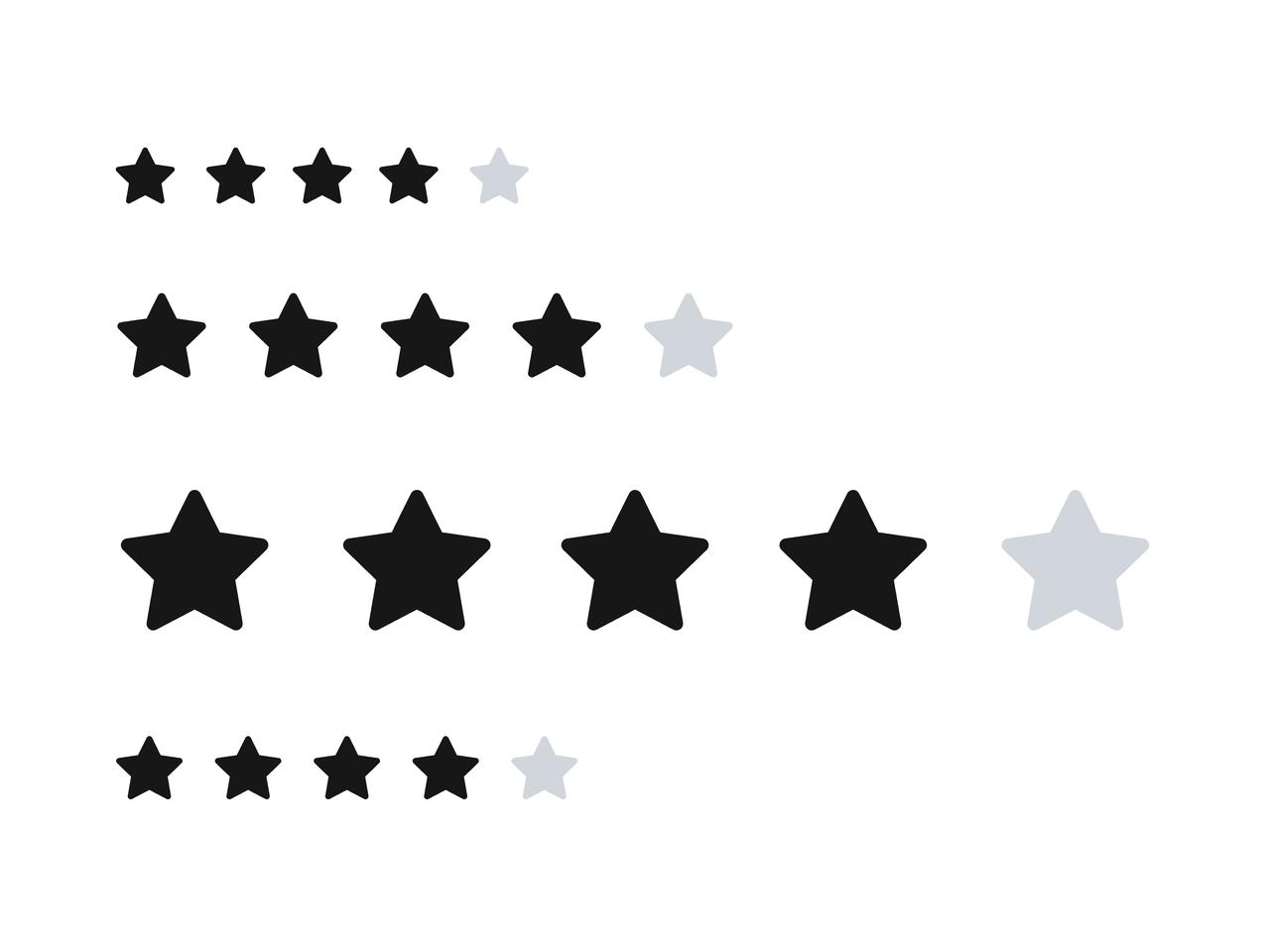 Rating icon sizes preview