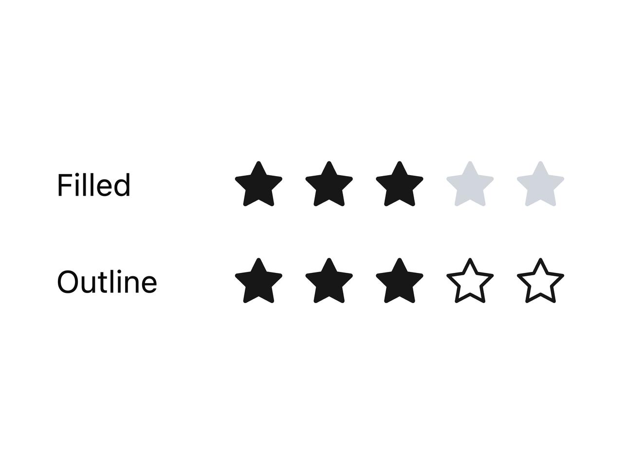 Filled and outline rating preview