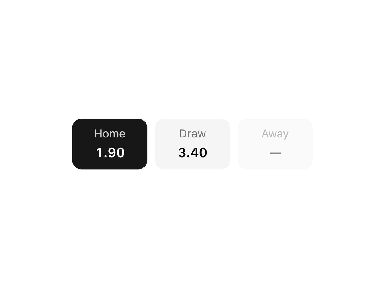 Selected and suspended odds preview