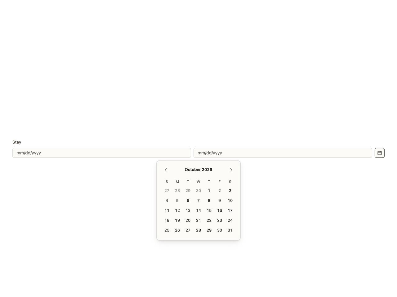 Date Range Picker preview