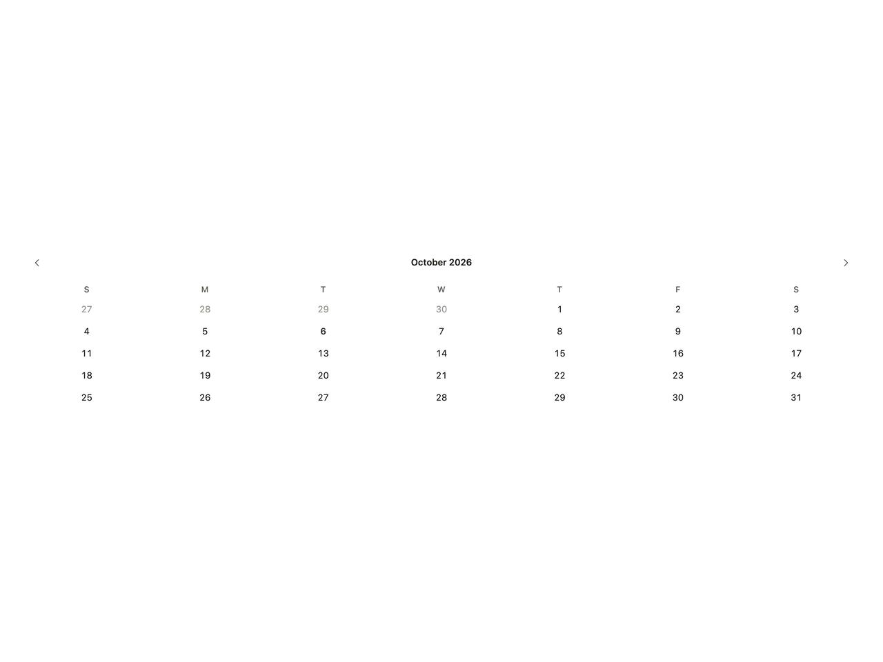 Inline Calendar preview