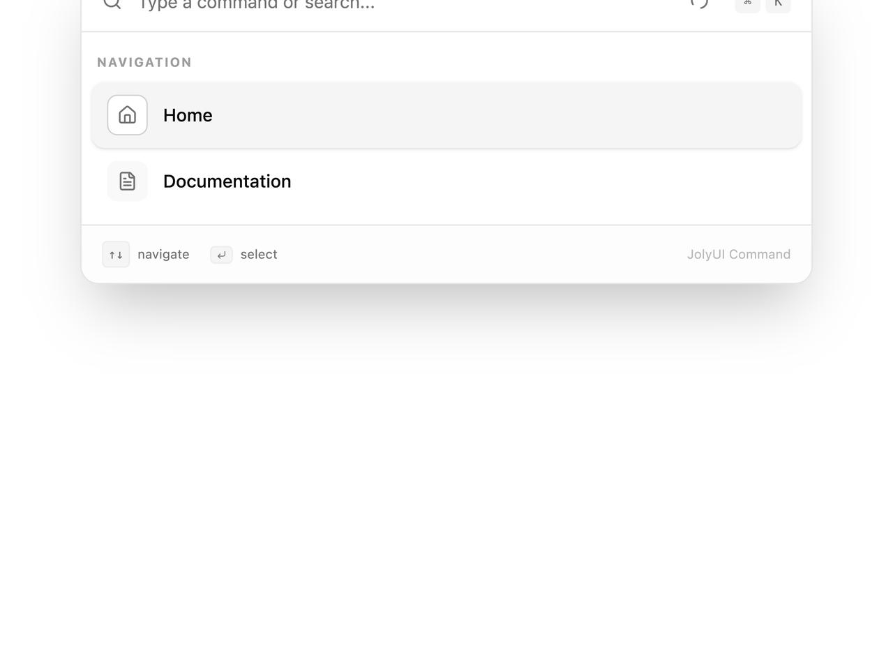 Loading Command Palette preview
