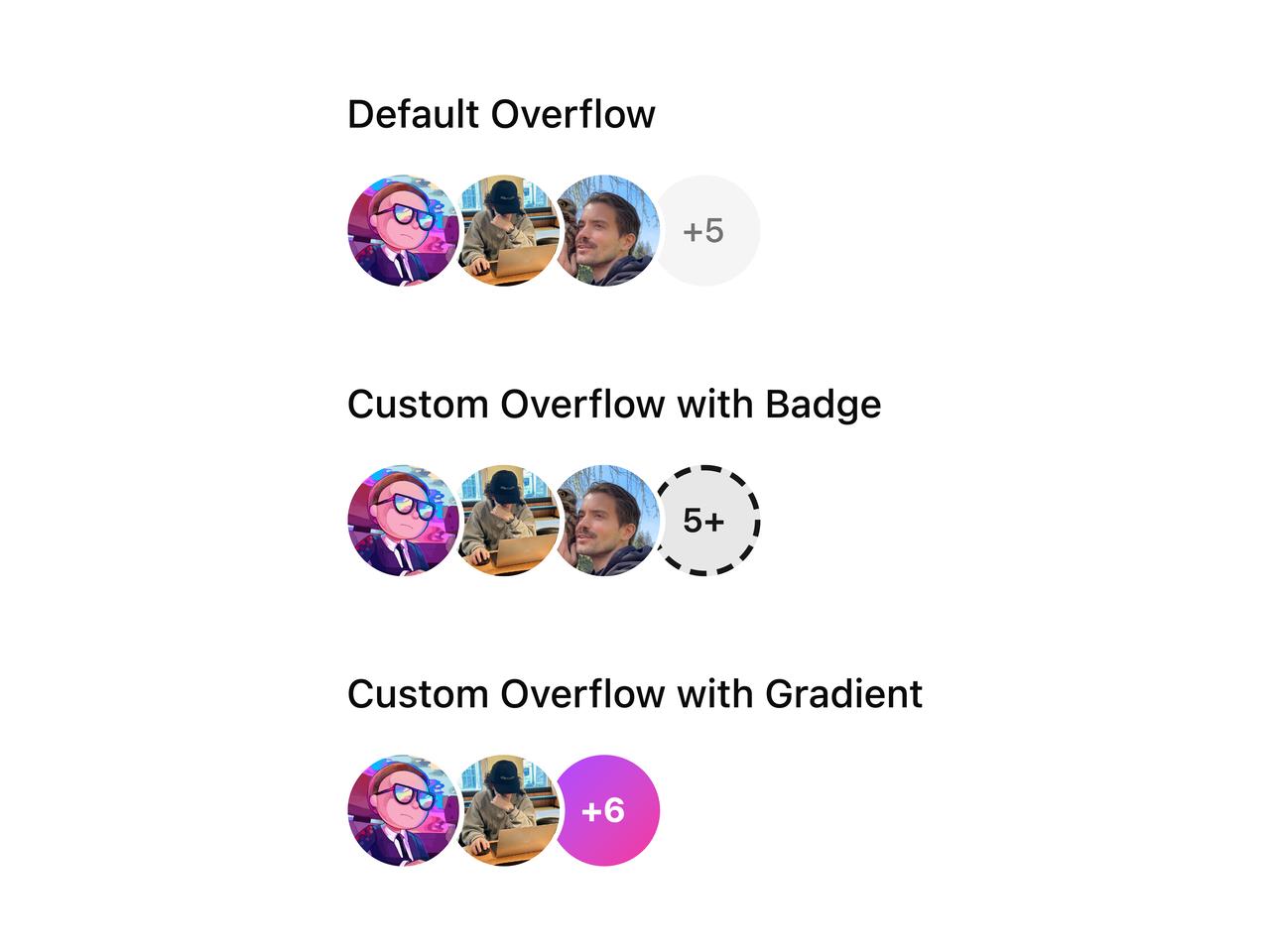 Custom overflow indicator preview