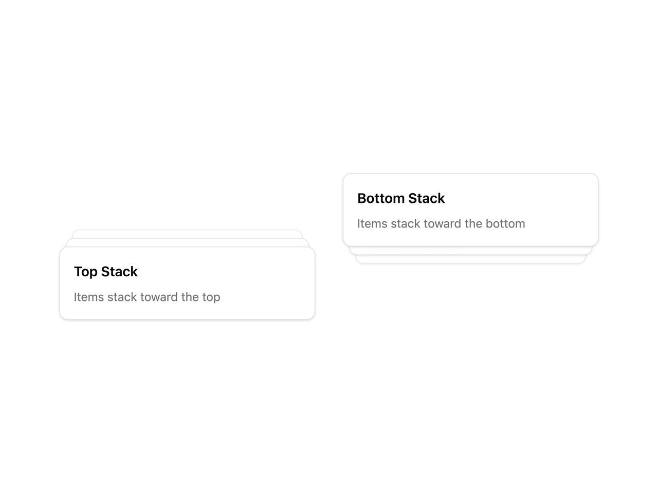 Top and bottom side stacking preview