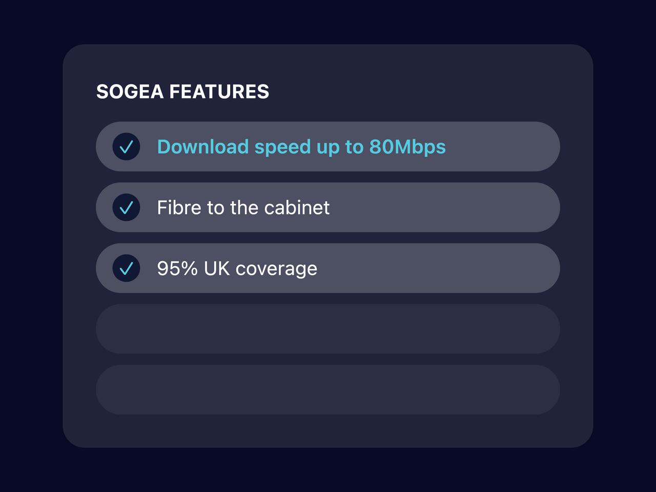 SoGEA plan feature list preview