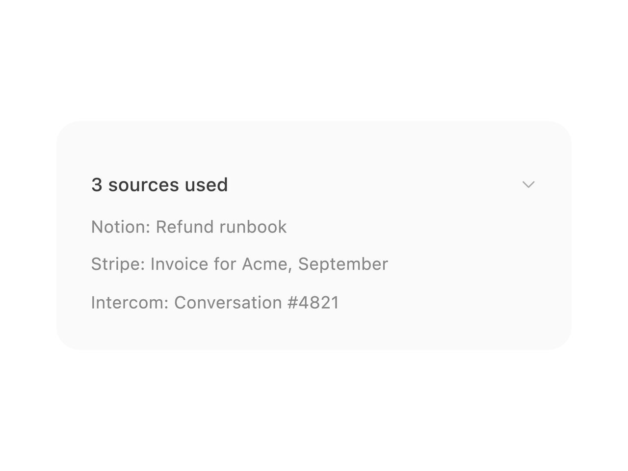 Collapsible with a source list preview