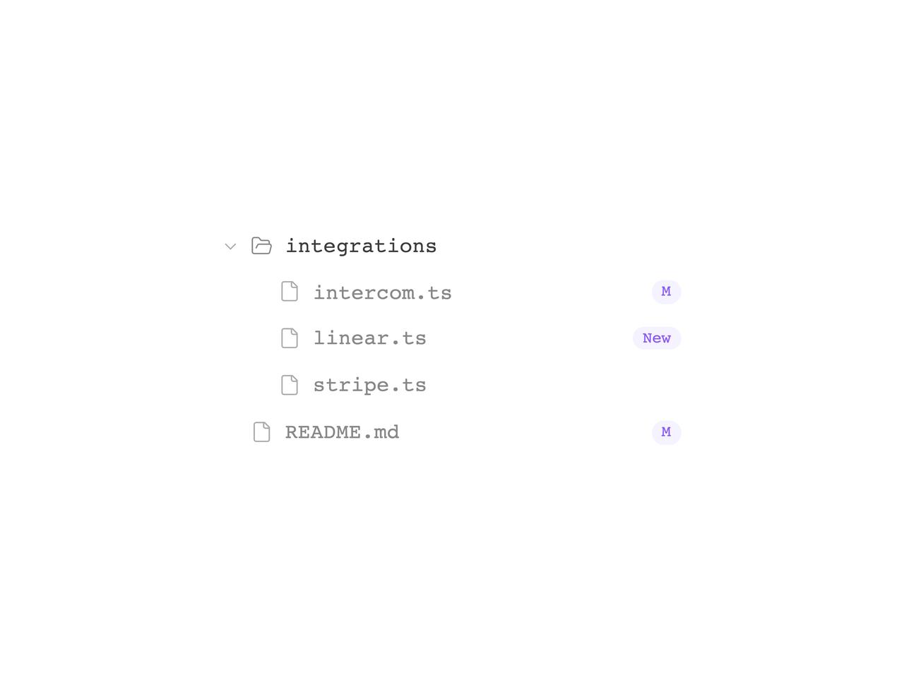 Badges file tree preview