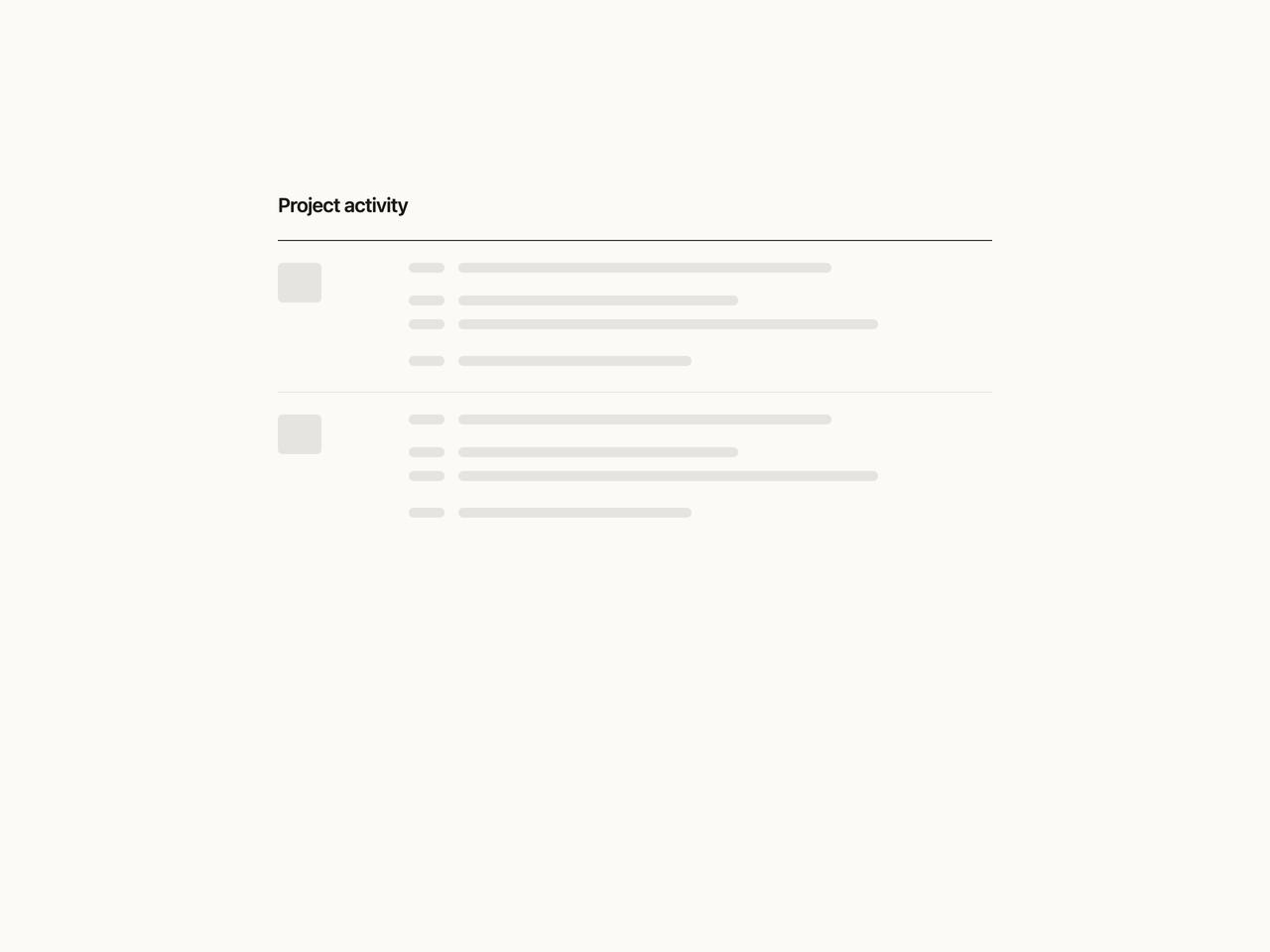 Loading activity feed preview