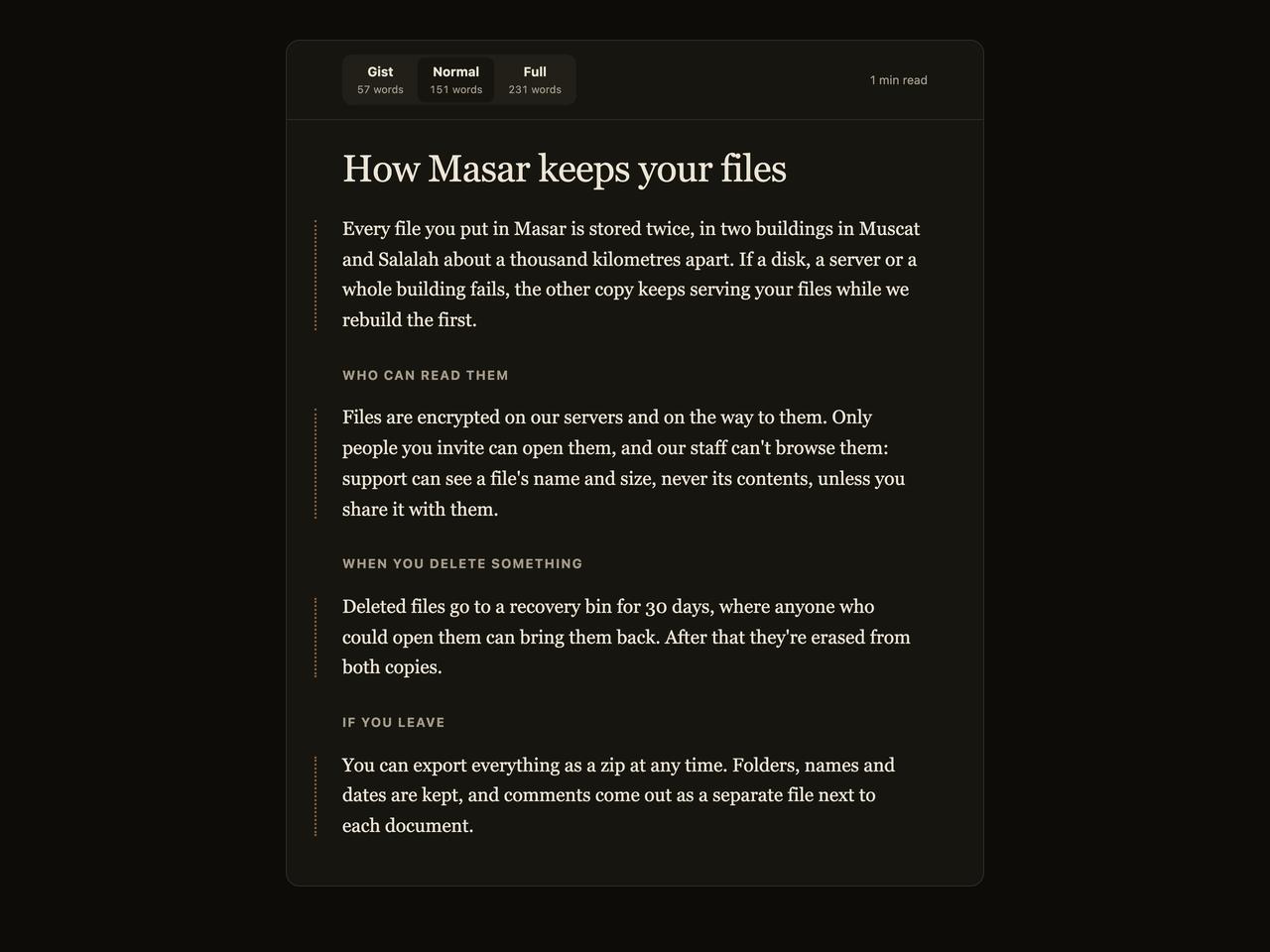 Dark theme reader preview