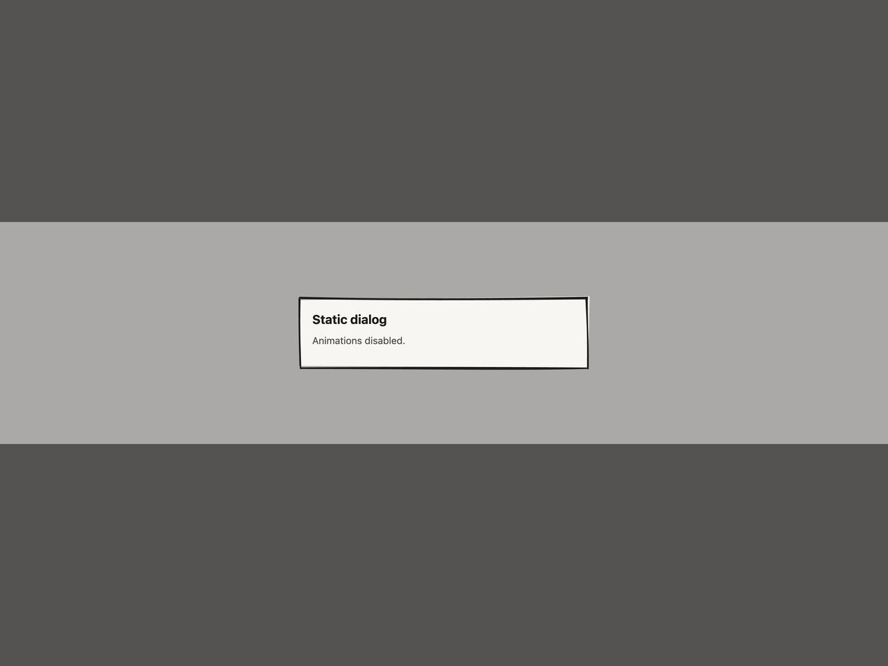 No animation dialog preview