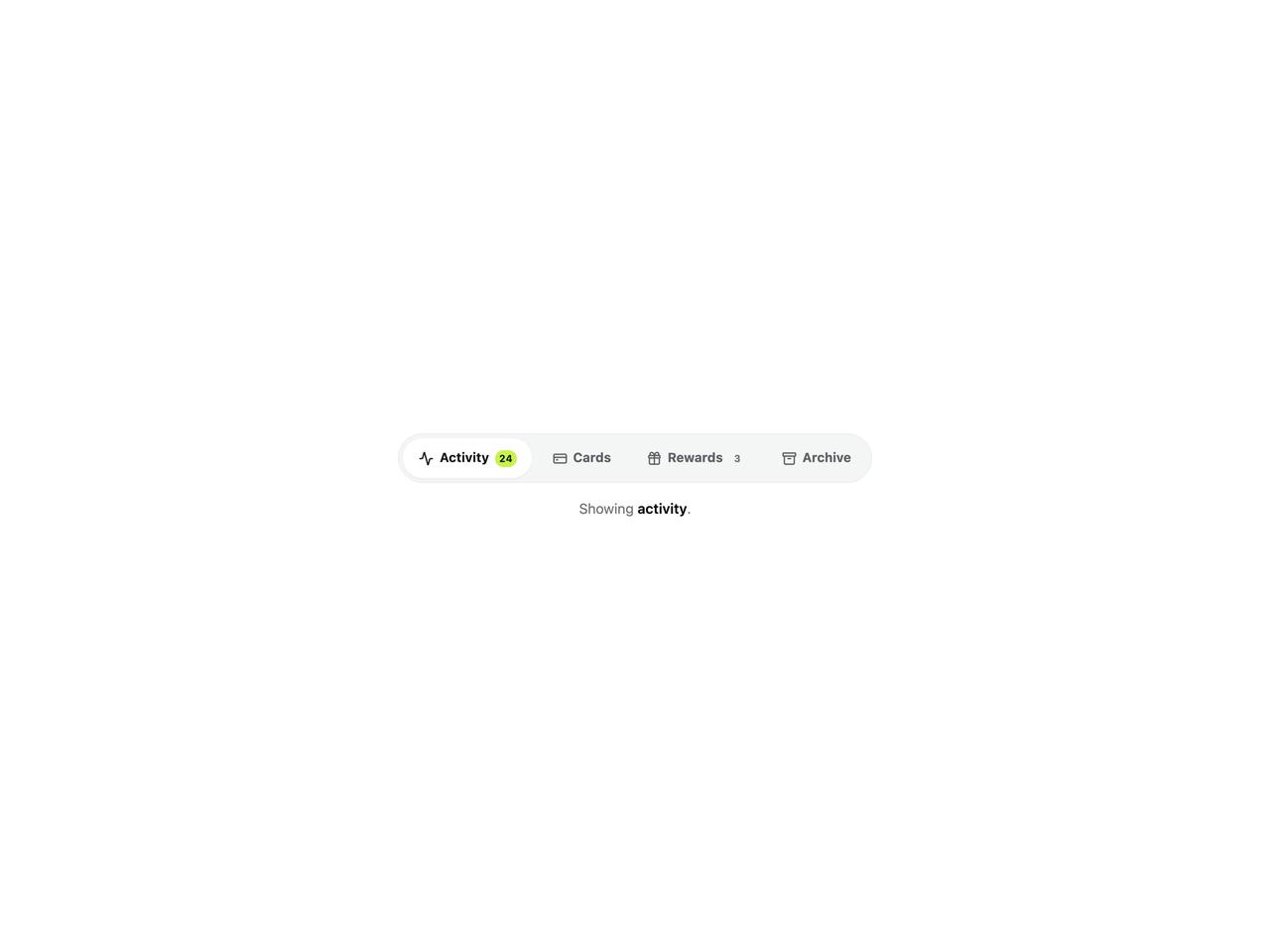 Pill tabs with icons and counts preview