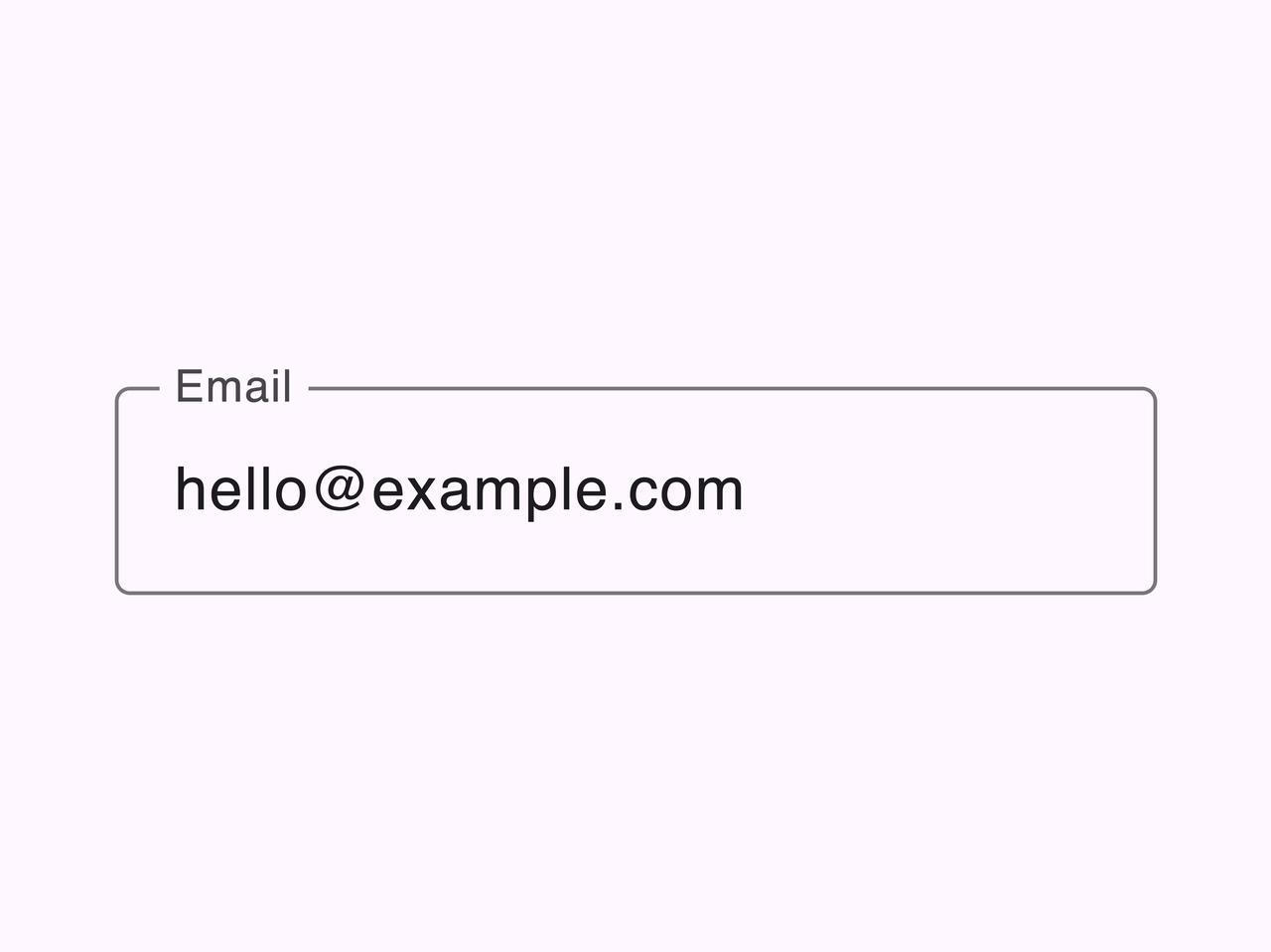 Outlined email field preview