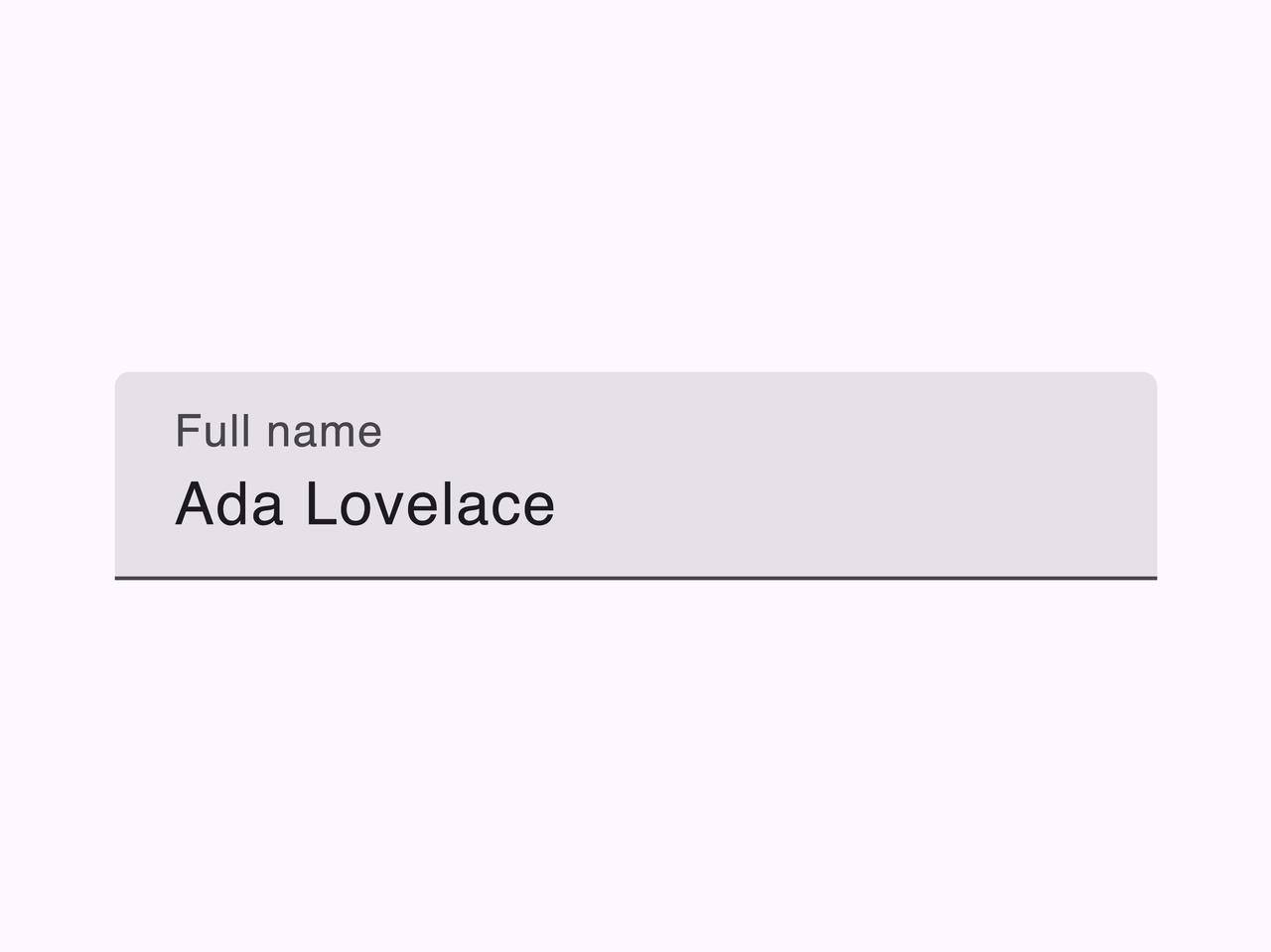 Filled text field preview