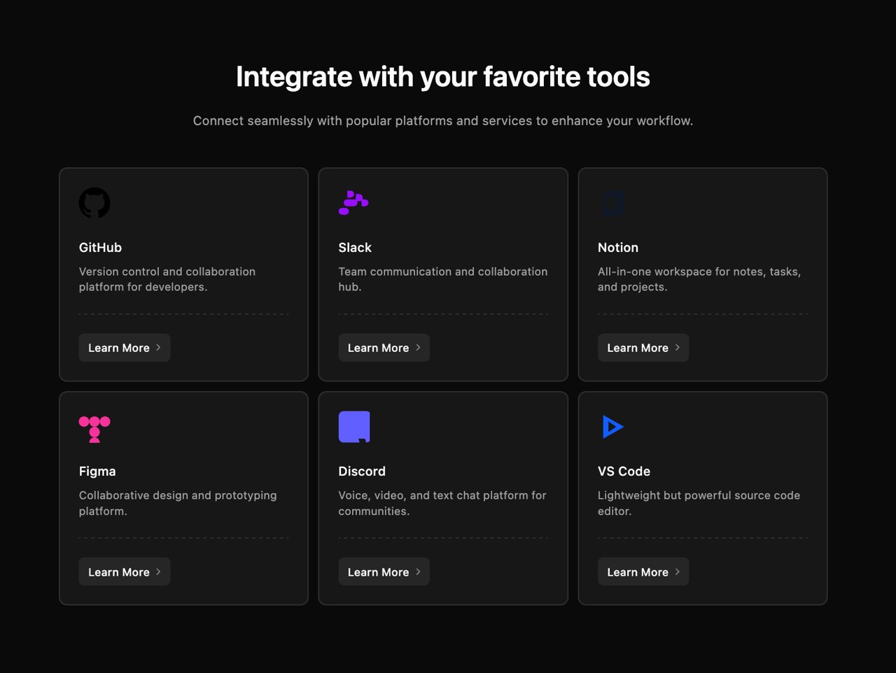 Integrations Grid preview
