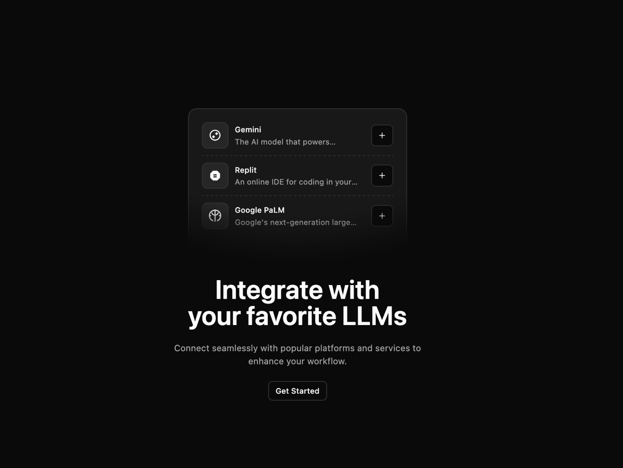 Integrations List preview