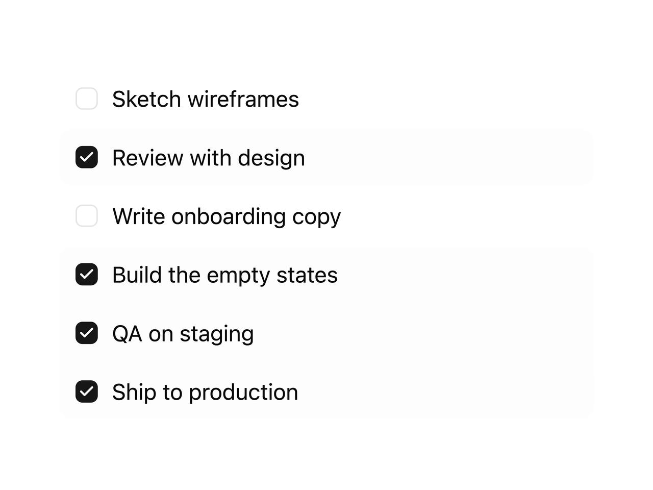 Todo list checkbox group preview