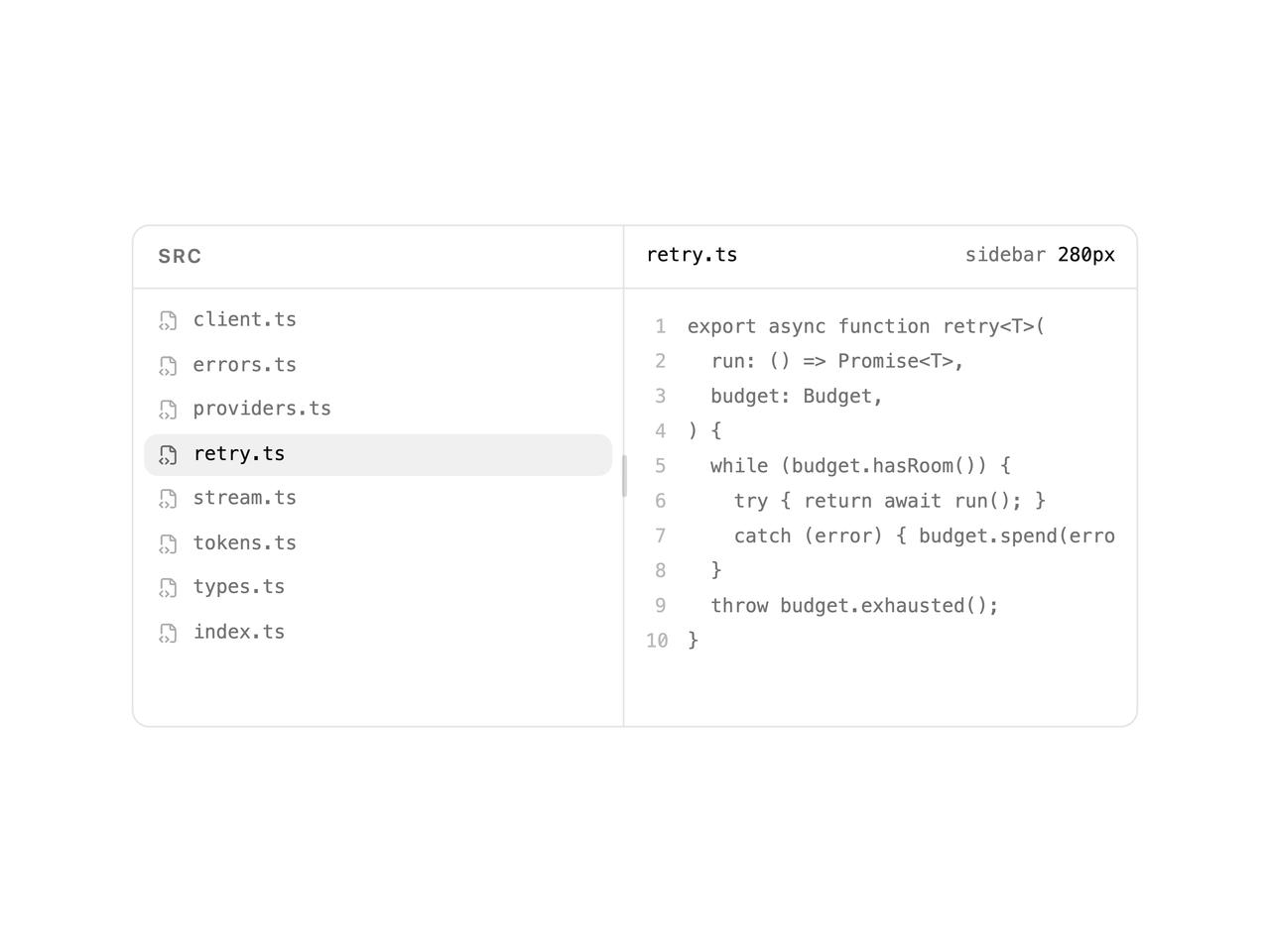 Sidebar snap panels preview