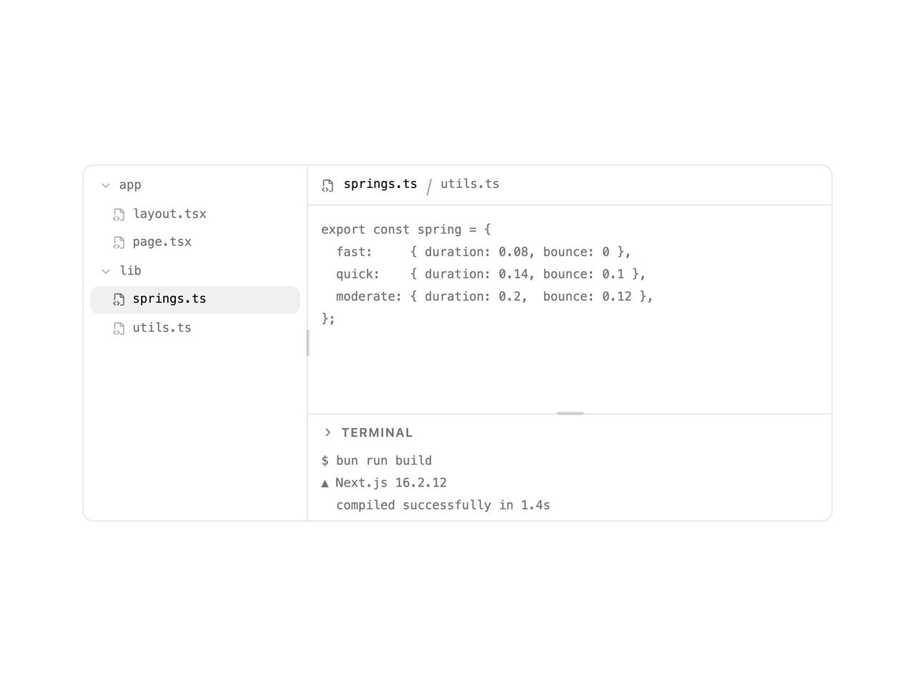 Nested IDE layout panels preview