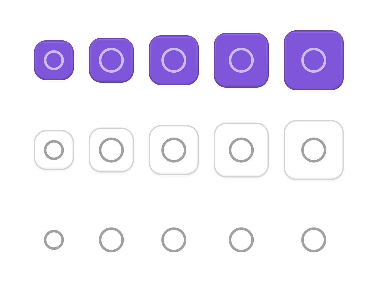Icon-only buttons preview