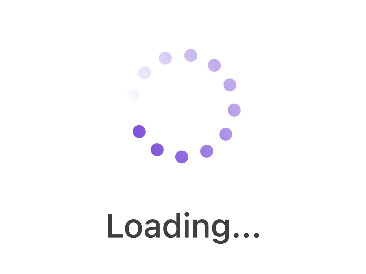 Dot circle loading indicator with label preview
