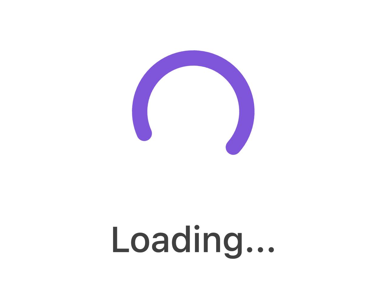 Line spinner loading indicator with label preview