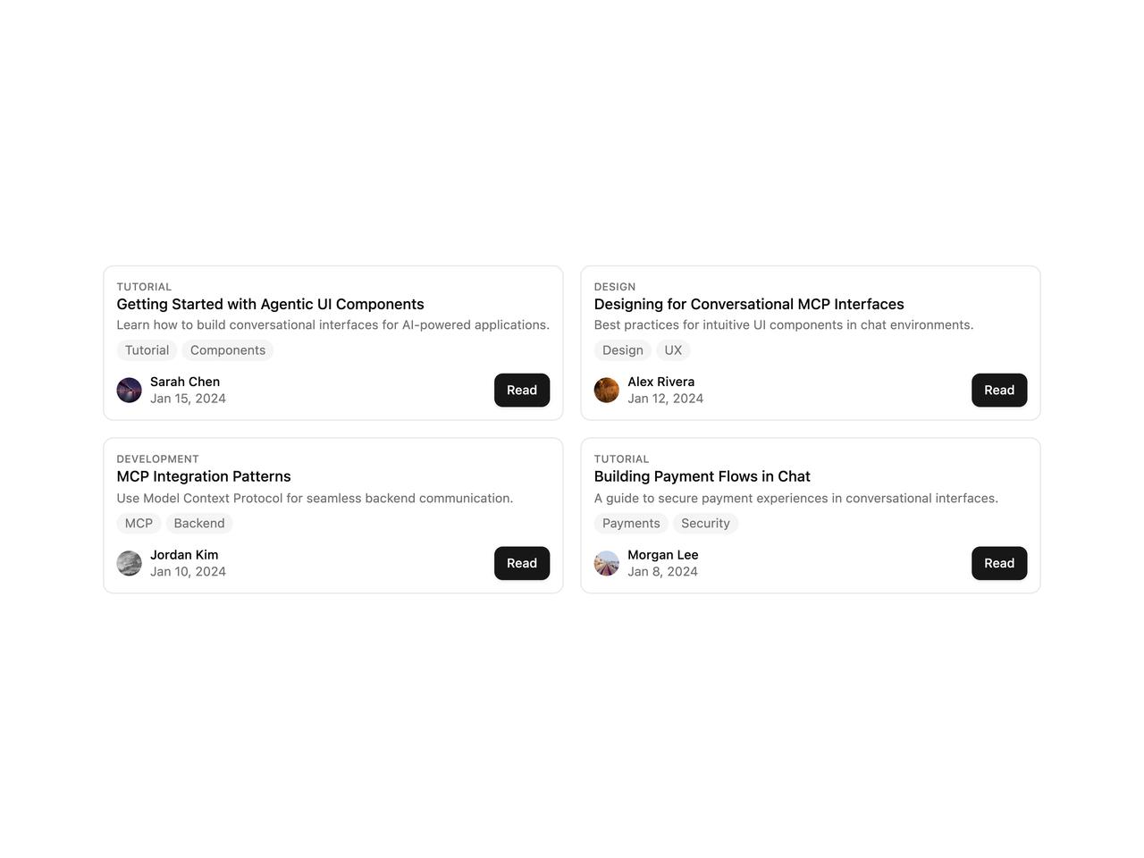 Grid post list preview