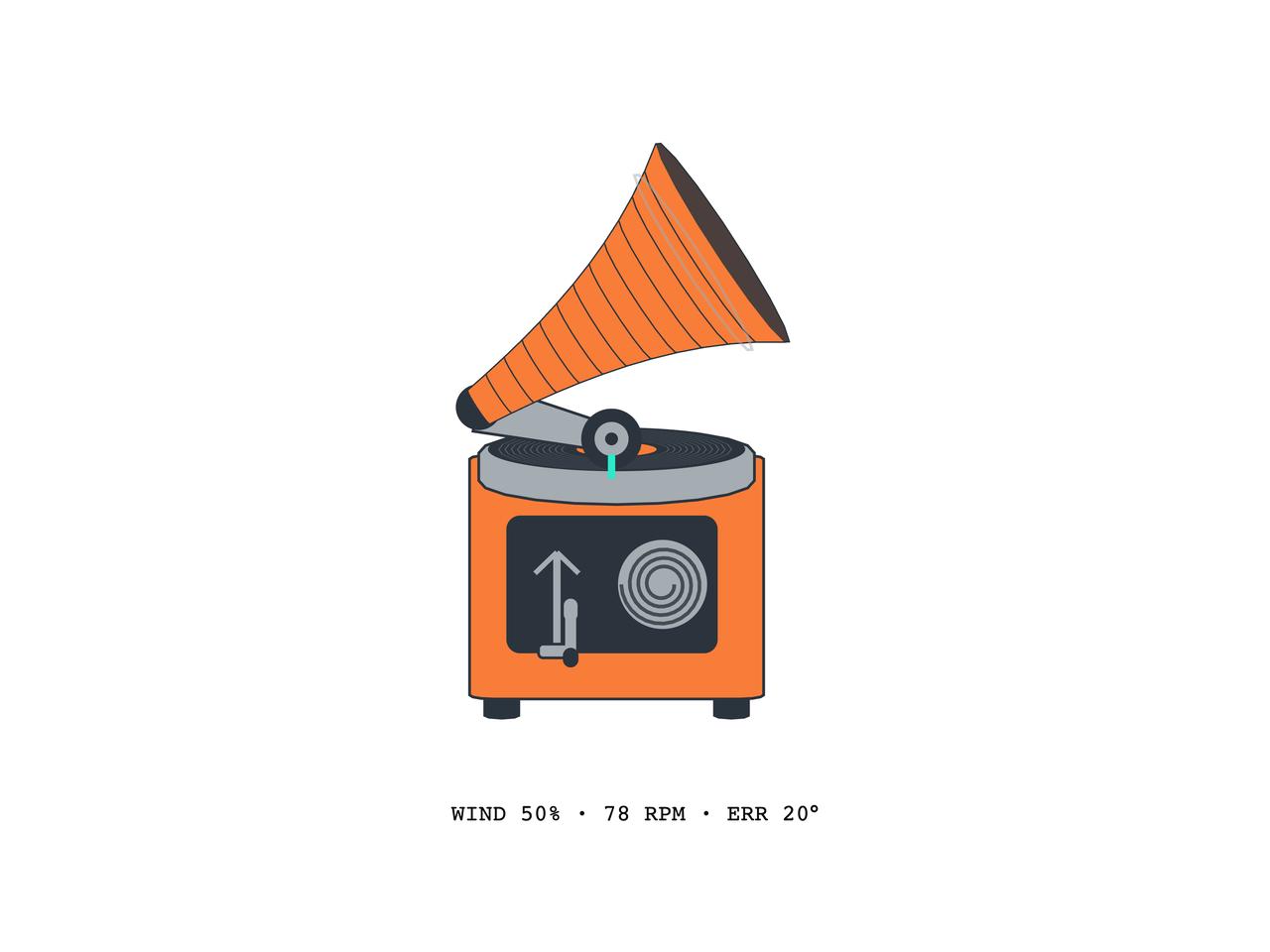Interactive crank gramophone preview