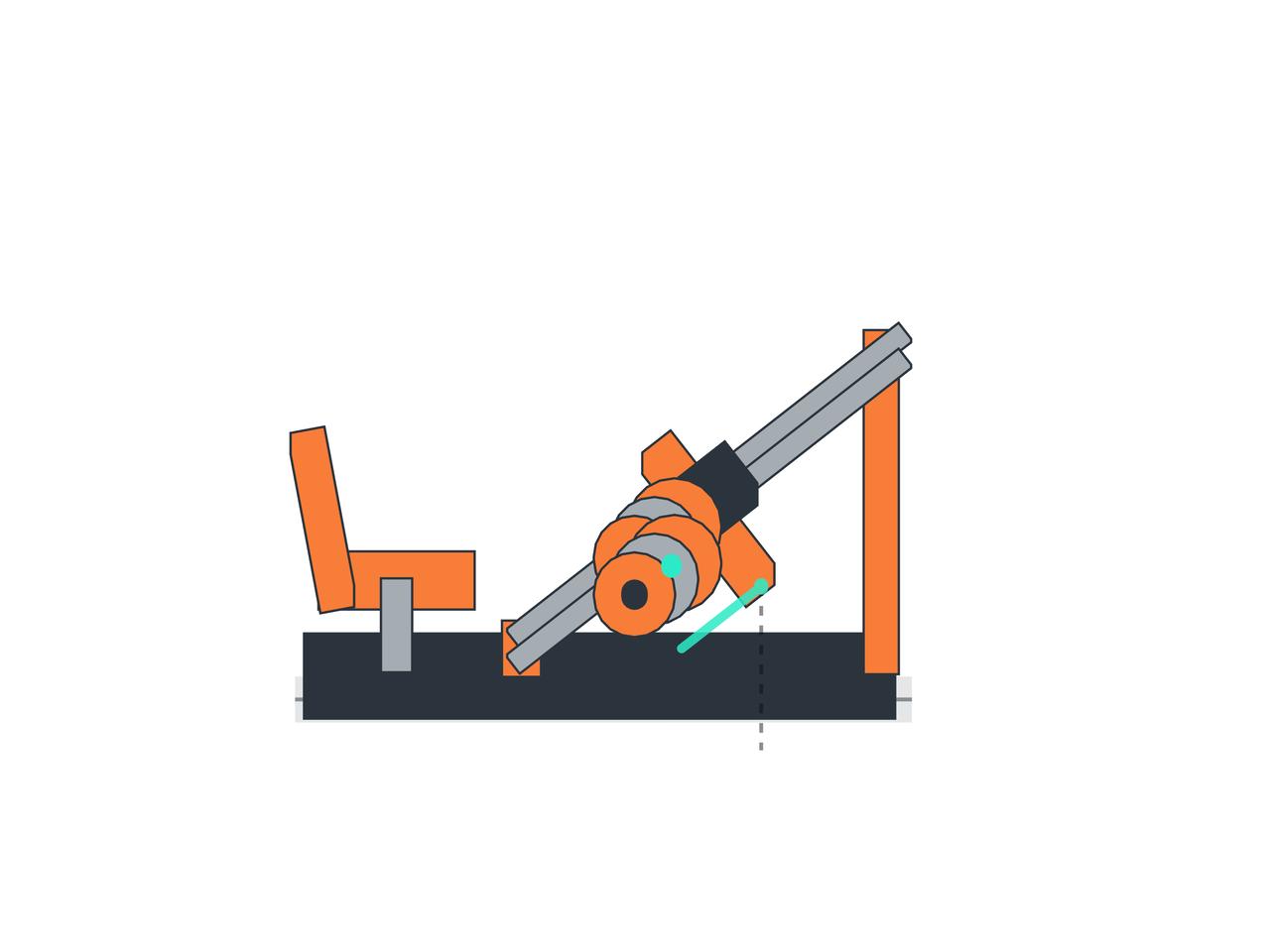 Interactive draggable leg press preview