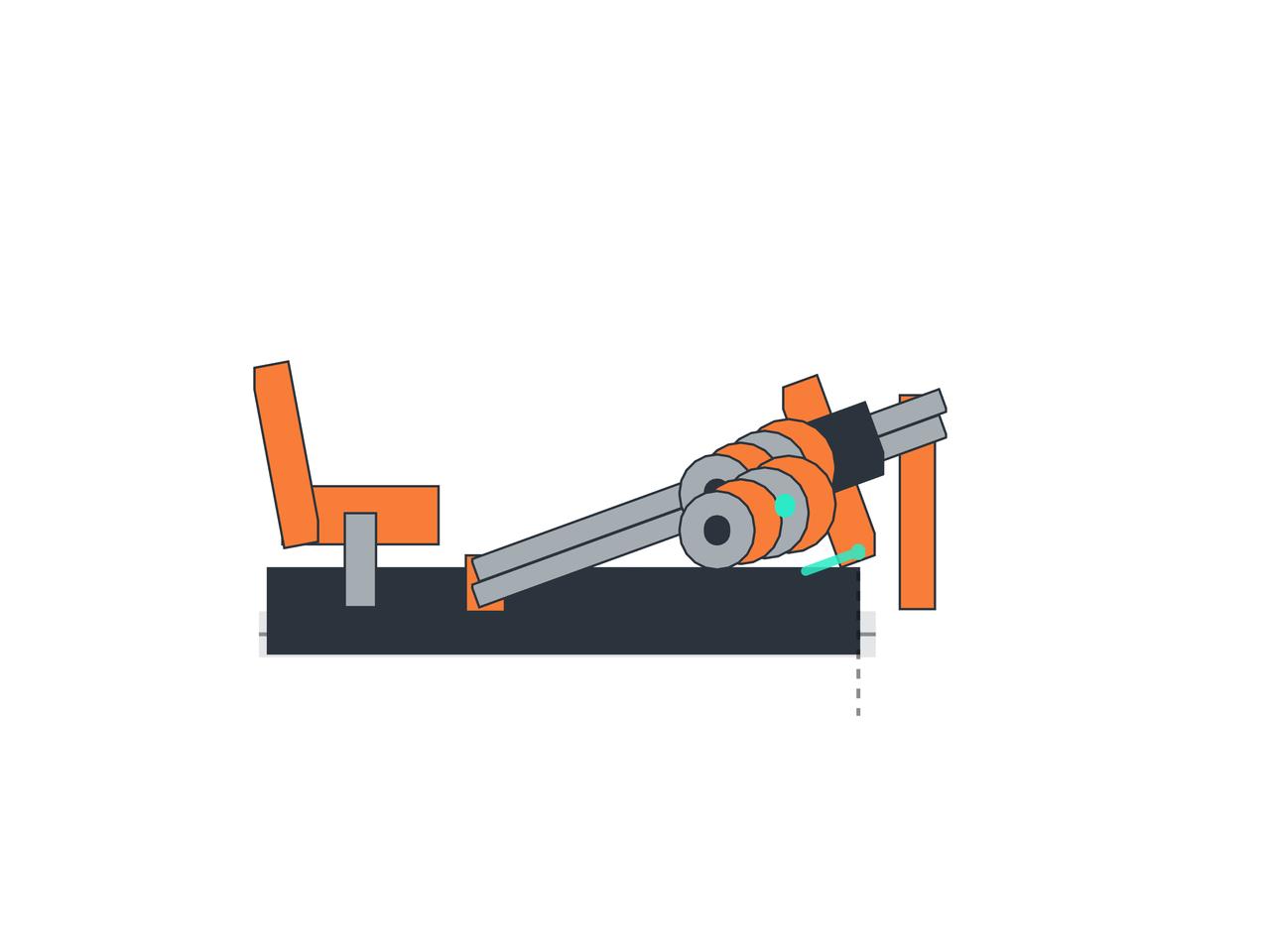 Leg press at a custom rail angle preview