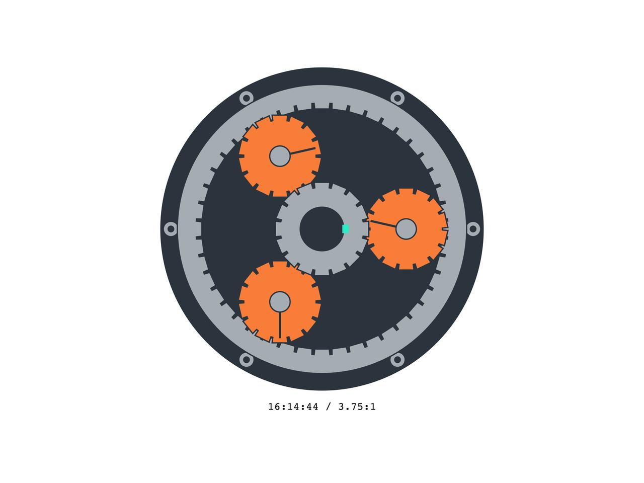 Interactive drag-to-wind gearbox preview