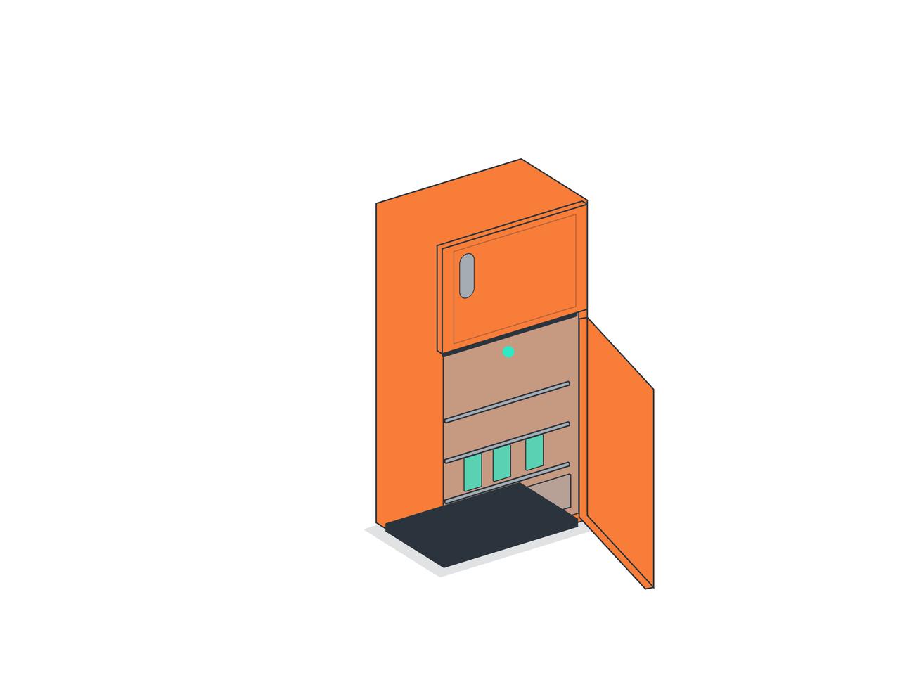 Isometric view, doors open preview